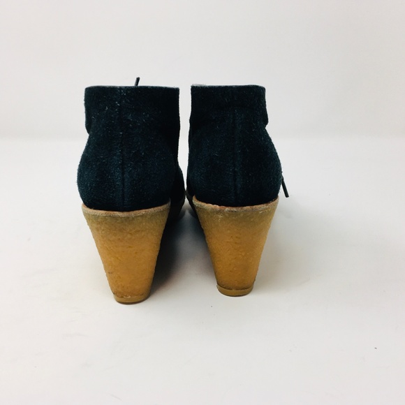 Cole Haan Black Suede Wedge Bootie Size 6.5 EUC - Picture 4 of 7